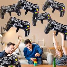 2/4/6 piezas Globos de fiesta con forma de mando de video juego, de 25 X 14.7 pulgadas, globos de lámina con forma de mando de consola para decoración de fiesta de cumpleaños y fiestas de videojuegos