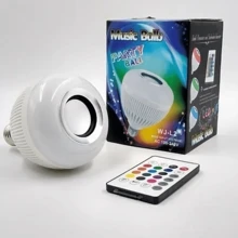 Bluetooth Led Lamp Speaker Box Bivolt Control 12w Rgb