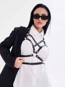 Women Sexy Bondage Harness Belt Bdms Cage Chest Harness Leather Lingerie Body Harness Fetish Clothing Gothic Exotic Accessories