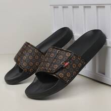 Men's Athletic Slides, Thick EVA Sole, Lightweight Casual Home & Outdoor Wear Slides, Summer Slippers For Outdoor, Beach & Casual - Brown - View 9