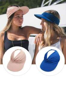 1 chiếc mũ thể thao mùa hè rộng vành chống tia UV dành cho nữ, mũ đi biển mùa hè có thể gấp gọn dành cho nữ. - Nhiều màu - Xem 3
