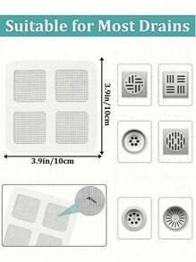 50pcs Anti-Clogging Drain Filter, Hair Catcher For Shower And Bathtub, Easy Install Drain Filters Stickers, Disposable Drain Cover For Kitchen Sink And Laundry Room, Effectively Block Hair And Prevent Bugs Home Bathroom Decor Fall Decor Back To School - Multicolor - View 6