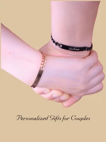 1pc Custom Personalized Stainless Steel Men's Bracelet, Customized Watch Strap Bracelet Personalized Name Bracelet For Men Name Dad Bracelet For Husband Father Unique Ideal Gifts For Him Boyfriend, Dad, Family, Friends, Son, Grandparents For Anniversaries - Multicolor - View 6