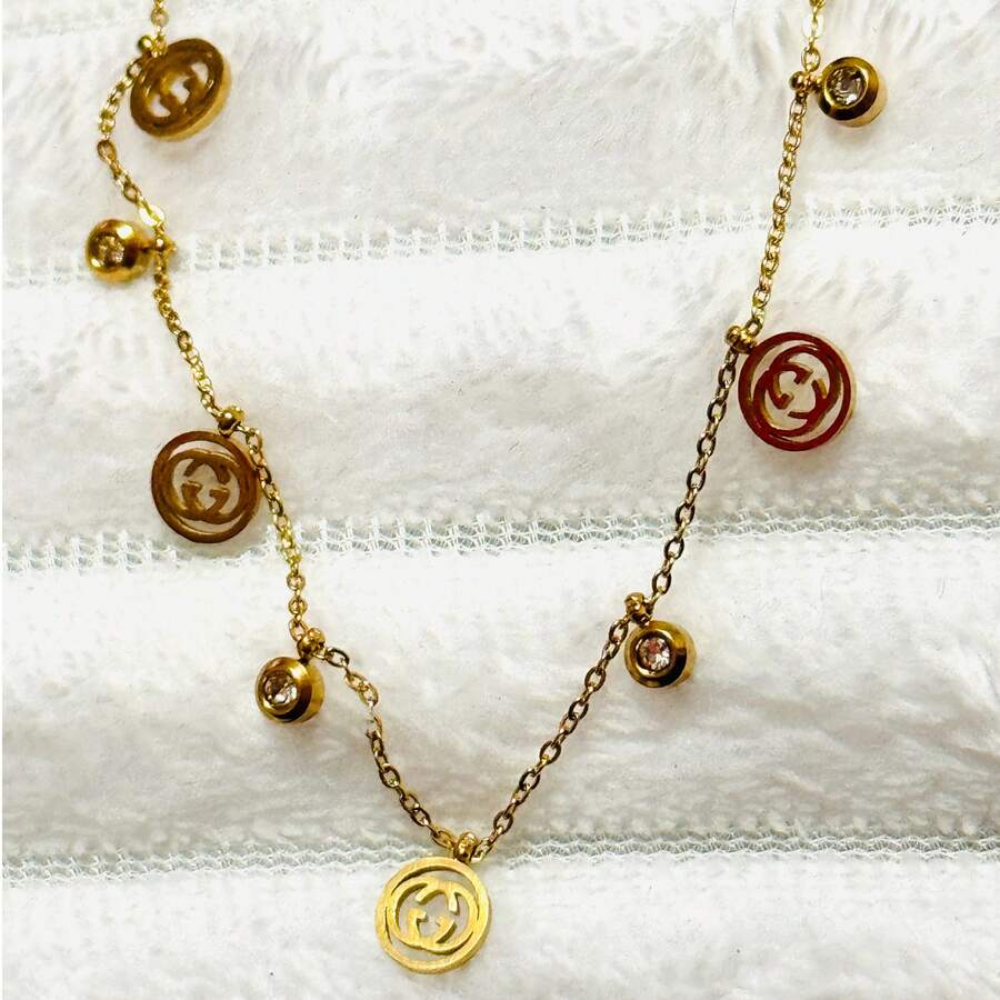 1 Piece Unique Style Gold Oval Design Necklace For Special Occasions - Gold - View 1