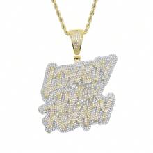 1 Piece Hip Hop Jewelry Loyalty Over Royalty Necklace For Men Iced Out Cubic Zirconia Plated Pendant - Silver - View 3