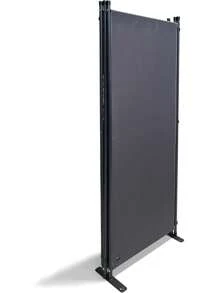 Room Divider 67" W X 65" H Gray | 3-Panel Folding Privacy Screen | Portable Room Partition | Garden Separation Paravent | Water Repellent Indoor & Outdoor Freestanding Wall - Grey - View 2