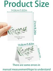 30 张/10 张/谢谢，适合所有场合感谢卡，适用于婚礼、新娘送礼会、欢迎派对、生日、派对和特殊活动（8.26x5.82 英寸）乡村绿植 - 白色 - 查看 6