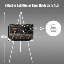 2025Hot SaleBasic White Easel Wedding Signs,Adjustable Height Floor Easel Stand Display Posters Tripod Base,Hold Lightweight Arts Indoor Use,Supports 4lbs,1Pack - White - View 10