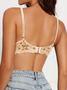 Women's Sexy Lace Push-Up Lingerie Bra, Cleavage & Side Support, Adjustable Straps, Minimizes Sagging, Nude Color Bridal Lingerie Bra