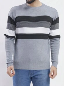 Winter/Men's Sweater Cold Jacket/Cold Sweater/Non-Embroidered Coat/Round Collar 5Colors - Light Grey - View 2
