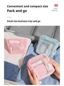 1 件迷你化妆包，时尚化妆品旅行箱收纳袋，适用于女士/女孩女孩卫生巾，大容量便携式网眼化妆包，口红收纳袋，网袋，最佳生日礼物，情人节礼物，妇女节礼物，适用于假日海滩，浴室收藏，卧室收藏，大容量