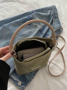 Mini sac seau à la mode massif, sac à bandoulière pour femme