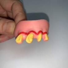 1 قطعة مجموعة أسنان مزيفة مضحكة ب- 8 أنماط، ألعاب مزحة ليوم الأبرياء، إكسسوارات هالوين، هدايا حفلات للأصدقاء، هدية عيد الحب