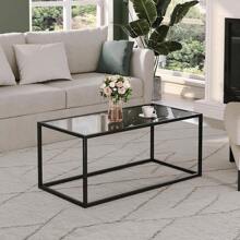 Gold Coffee Table Glass Coffee Tables Modern Rectangular Center Table Simple Minimalist Sofa Table For Living Room Home Office, 39.3 X 19.7 X 17.7in, Gold