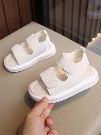 婴儿/幼儿夏季防滑沙滩凉鞋，纯色软底休闲鞋，适合男孩和女孩