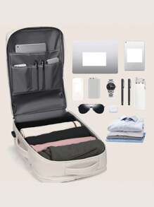 Waterproof Executive Laptop Backpack, Ideal For Travel And School, With Shoe Compartment - Hoa hồng - Xem 11