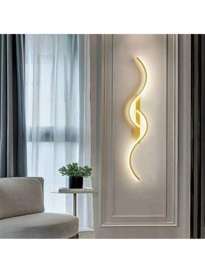 Moderne LED Wand Lamp Home Fixtures Minimalist Linear Sconces ation Simplicity Lights Luxe Cool White/Warm Wit 5500 6000K/2700 3500K Aluminium/Silica Gel Lamps Light/Warm Verlichting Living Room Bedroom Bedside Hallway Aisle Coffee Shops Farmho Cloakroom Corridor Office Entrance Zwart Goud Long Indoor Lighting ative view 2