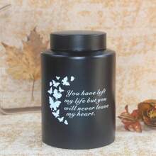 Urnas de cremación con diseño de mariposa para cenizas humanas, urnas decorativas para adultos hombres, mujeres, mascotas perros, gatos - Negro - Ver 5