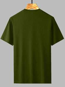 Howell Women's Fashion T-Shirt, Featuring Soul Train Pattern, Colorful Casual Crew Neck Short Sleeve Tee - Army Green - View 2