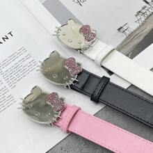 Sanrio 1 pièce Ceinture de taille avec strass rose Sanrio Hello chat, ceinture chaîne de taille de style dessin animé (couleur aléatoire)
