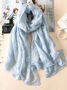 1 chiếc khăn choàng nữ màu trơn, chất liệu jacquard, thời trang và thanh lịch, có thể dùng làm khăn trùm đầu, khăn choàng hàng ngày/buổi tối, khăn che nắng khi đi du lịch và quà tặng ngày lễ. - Nhiều màu - Xem 6