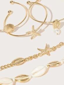 Pulsera de decoración con 5 piezas de estrellas de mar y conchas