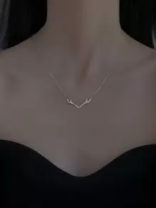 1 件鹿角项链，简约精致锁骨链，独特设计个性化配饰，适合女性的圣诞节/生日礼物，适合日常佩戴 - 7 - 查看 1