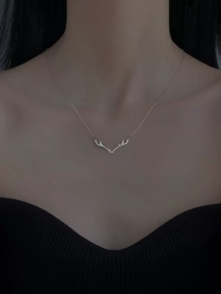 1 件鹿角项链，简约精致锁骨链，独特设计个性化配饰，适合女性的圣诞节/生日礼物，适合日常佩戴 - 7 - 查看 1