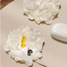 2-en-1 Pochette de savon de bain et boule de douche, Fleur de bain, Éponges de douche moelleuses multicolores, Maintient le savon de barre - Boule de douche exfoliante en maille pour le gel douche et une peau lisse. Décoration de salle de bain à la maison, décoration d'automne, retour à l'école