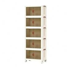 [24h To Ship] LEEGO Multi-Layer Folding Storage Cabinet With Pulley Storage Box, Dustproof Storage Box Can Store Clothes, Snacks, And Miscellaneous Items Household Organiser Transparent Installation Tool - 22.4吋-5層 - 查看 1