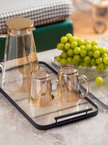 1 Piece Acrylic Lightweight Deluxe Tray With Metal Handles, Rectangular Twin Ear Tray, Tea Cup Storage Tray For Kitchen, Dining Room, Bathroom, Toilet Tank Top Decorative Storage Tray - Many - View 7