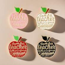 1 Stück ideale Apfel Brosche, 4-farbiger Apfel Emaille Pin, Schmuckaccessoire geeignet als Festivalgeschenk