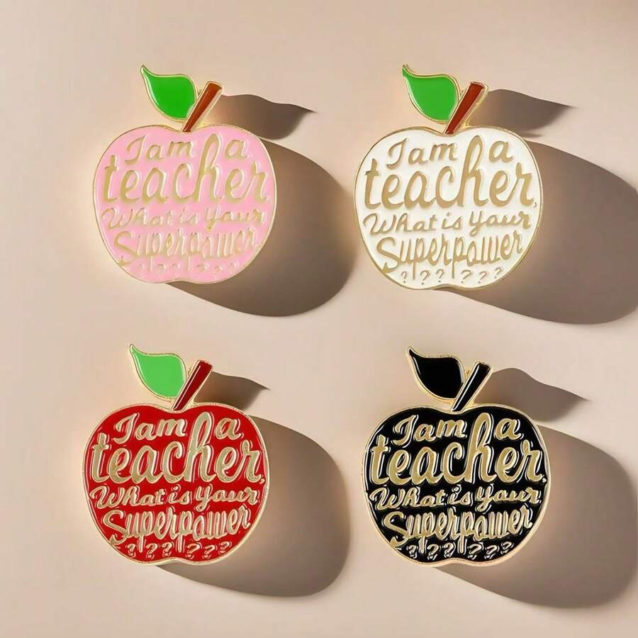 1 Stück ideale Apfel Brosche, 4-farbiger Apfel Emaille Pin, Schmuckaccessoire geeignet als Festivalgeschenk