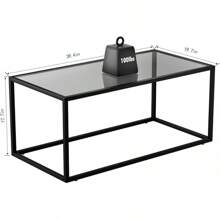 Gold Coffee Table Glass Coffee Tables Modern Rectangular Center Table Simple Minimalist Sofa Table For Living Room Home Office, 39.3 X 19.7 X 17.7in, Gold