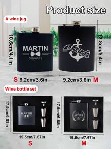 1pc Custom Portable Hip Flask Set, Personalized Engraving Name Date Flask For Men, Customized Liquor Flask, Multi-Functional, Adjustable, Reusable, Ornamental, Easy To Clean, Cute, Comfortable, Stylish, Soft, Adorable, High-Quality, Modern, Colorful, Custom, Personalized, Unique, Ideal Gifts For Him, Ideal Gifts For Her, Her, Girlfriend, Dad, Boyfriend, Family, Mom, Friends, Son, Daughter, Kitchen, Dining Room, Bathroom, Living Room, Bedroom, School, Office, Tea Room, Home, Garden,Delicate Romance