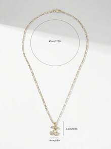 1 pieza Collar colgante de cereza grande/pequeña con incrustaciones de circonita, enchapado en oro de 14K, elegante y clásico, hipoalergénico, adecuado como regalo para la madre/pareja de San Valentín/amiga/padrino, Primera Comunión católica, uso diario/festivo y oración