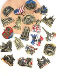 1PC Metal Refrigerator Fridge Magnets Home Kitchen Decoration Mini Simulated Architecture - New York United States. Paris France. London United Kingdom - Multicolor - View 4