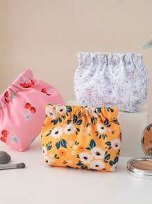 1 件女士化妆包、口红袋、便携式按扣印花化妆包、迷你零钱包、教师礼物、旅行必备品、学生礼物、化妆工具收纳包、适用于假日海滩、浴室收纳、卧室收纳、大容量