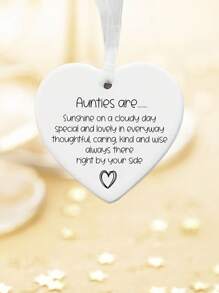 Herz-förmige Acryl-Dekoration als Andenken für Tante, schöne dekorative hängende Plakette mit Gedicht, Tanten-Geschenk, Geschenk zum Geburtstag einer besonderen Tante