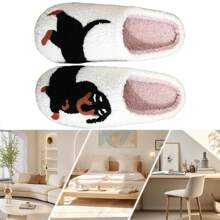 Plush Dachshund Slippers Closed Toe Slippers Anti Slip Warm Slip-On House Shoes Flat Thermal Slippers For Outdoor Indoor Bedroom