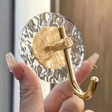 1/4pcs Of Luxury Wall-Mounted Coat Hooks For Home Decoration - Crystal Acrylic Metal Hooks, Self-Adhesive Towel And Bathrobe Hooks, No Need For Drilling, Multi-Functional, Suitable For Kitchen And Bathroom Accessories, Bathroom Storage Hooks