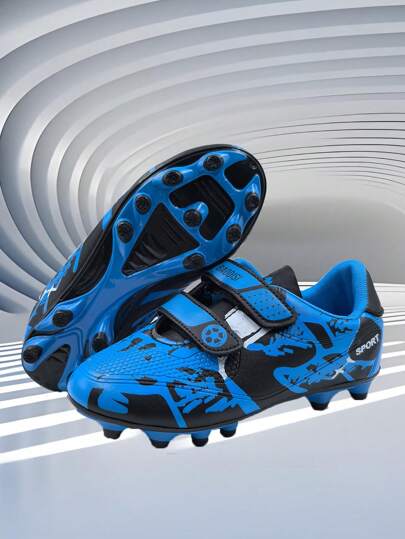1 Pair PU Abrasion Resistant & Anti-Slip Children's Soccer Cleats, Suitable For Boys & Girls, Suitable For Daily Sports All Year Round