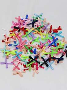 100pcs/Pack Mini Bow Satin Ribbons For Valentine's Day, Party, Christmas Gift, Christmas Tree Decor, Clothing Decoration, Hair Clip, Hat Decor, DIY Crafts,Christmas - Multicolor - View 5