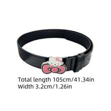 Sanrio 1 pièce Ceinture de taille rose avec décoration nœud Hello chat Sanrio, ceinture de taille style bande dessinée chaîne de pantalon
