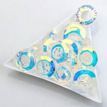 8/10/14/20mm 玻璃大孔彩虹电镀戒指吊饰 DIY 珠子适用于珠宝制作、生日和节日礼物工艺品（项链、耳环、手机壳等）