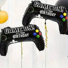 2/4/6 piezas Globos de fiesta con forma de mando de video juego, de 25 X 14.7 pulgadas, globos de lámina con forma de mando de consola para decoración de fiesta de cumpleaños y fiestas de videojuegos