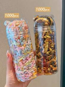 1800/2000个一次性发圈，女士时尚可爱款，多种颜色，粗细款式可选，适合日常使用和送礼。马尾辫发圈、发绳、橡皮筋、发圈、发饰、发饰、发圈、发饰、发带 - 彩色 - 查看 18