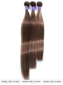 Honey Blonde Highlight 4/27 Human Hair Bundles Brazilian Straight Hair Bundles Human Hair 32inch Virgin Hair Weave Bundles Ombre Wavy 4/27 Colored For Women Human Hair - Chocolate Brown - View 2
