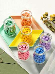 1/2/3/6/9/24 Pcs 100ml Small Pudding Bottle, High Temperature Resistant, Lucky Star Jar, Mini Glass Wishing Bottle, Bath Salt Jar, Facial Mask Jar, Dispenser Jar, Candle Dispenser Bottle, Jewelry Storage Bottle, Golden Bean Collection Bottle, Yogurt Bottle, Cork Jar With Lid, Mousse Cup - Multicolor - View 6