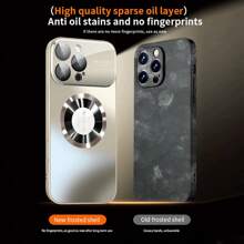 Magnetic Phone Case With Oversized Transparent Window & Logo Cutout Compatible With IPhone 11/12/13/14/15/16 Pro Max - Black - View 3